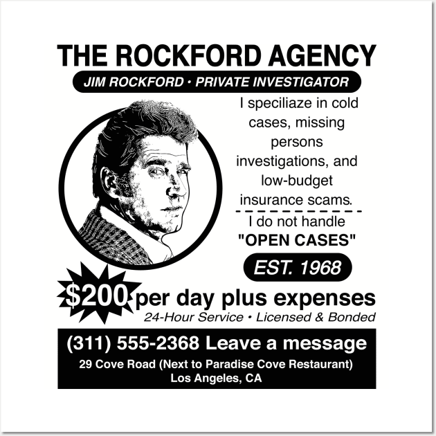 Jim Rockford Newspaper Ad Wall Art by Alema Art